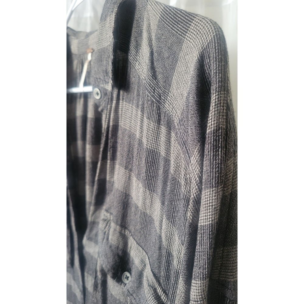 Free People Plaid Shirt Button down W/Pockets Oversized Size Small - Picture 4 of 8